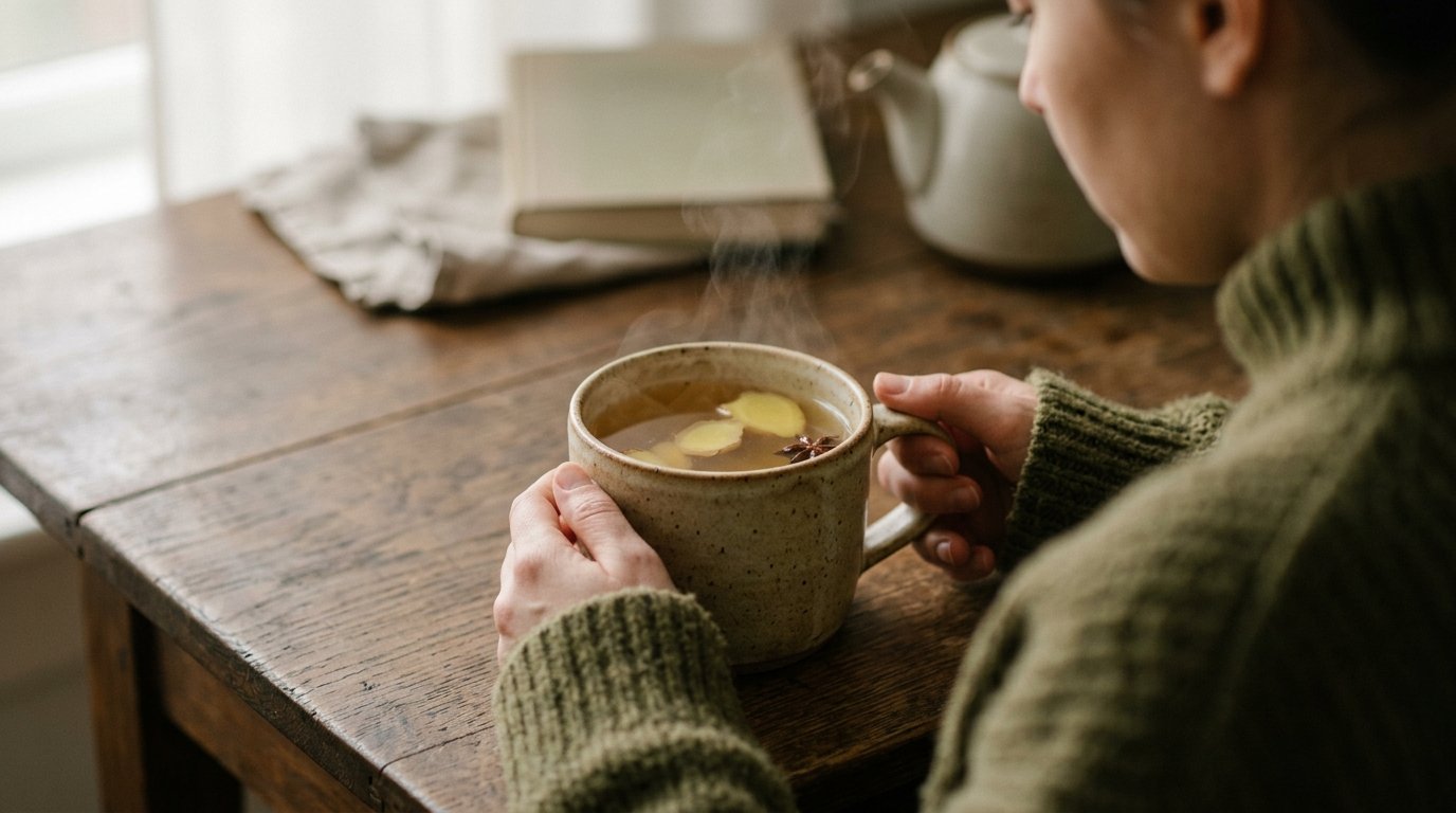 Gengibre e presença: o ritual que desacelera